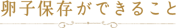 卵子保存ができること